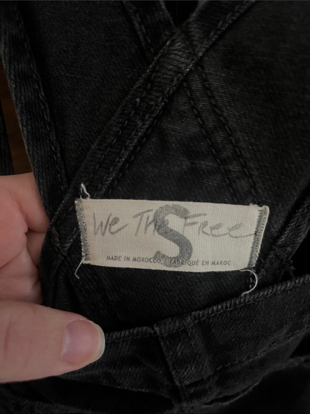 Free People Black Denim Short Overalls - Picture 3 of 5